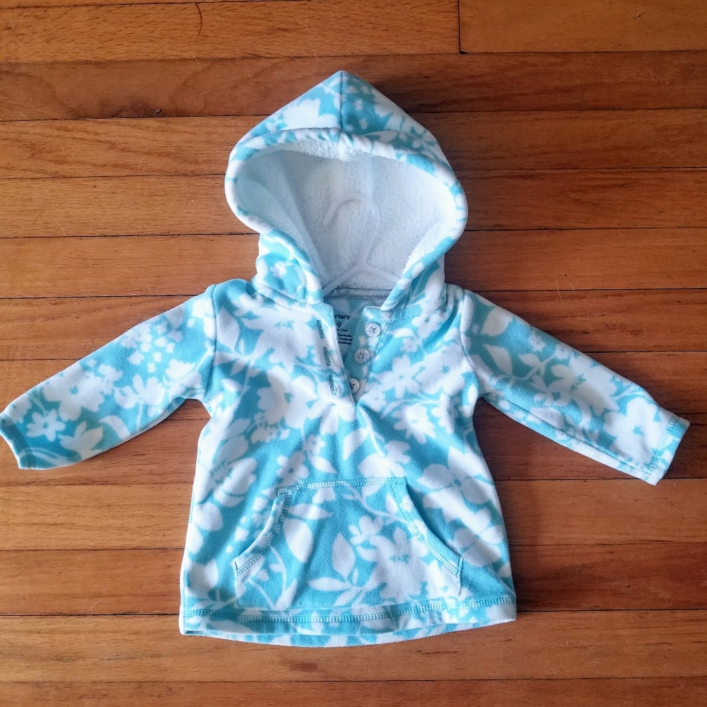 Floral fleece hoodie